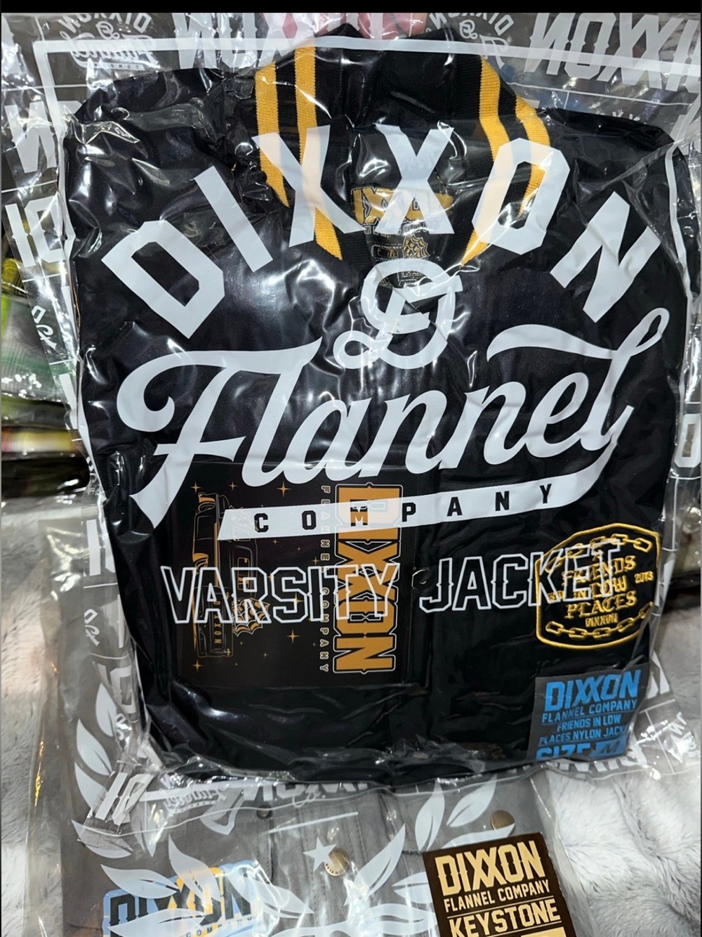 Dixxon Flannel Company Black & Gold Varsity Jacket